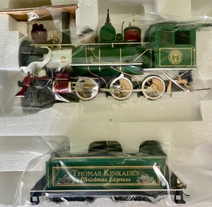 lot 343 image: Choo Choo Thomas Kincaid Hawthorne Village Christmas Express Train Set