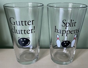 lot 368 image: Strike 5 Bowling Themed Glasses