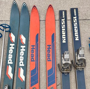 lot 358 image: Vintage Skis and Poles