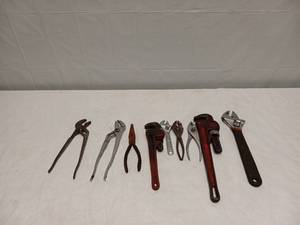 ASSORTED PLIERS & WRENCH