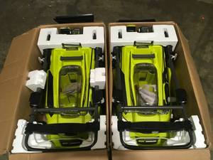 Mixed Lot of 2 Ryobi Battery Operated Lawn Mowers - Customer Returns - Review all pictures