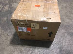 Hampton Bay Windsor Brown Wicker Outdoor Patio Ottoman with CushionGuard Biscuit Tan Cushions (2-Pack) - Open Box - Review all pictures