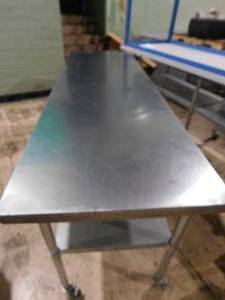 Stainless Rolling Table - 8 x 30 x 37(h) #1