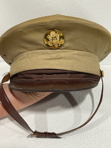 lot 84 image: US WWII Army Mens Khaki Visor Cap