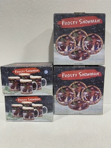 lot 91 image: Frosty Snowman Plate and Mug Set of 8