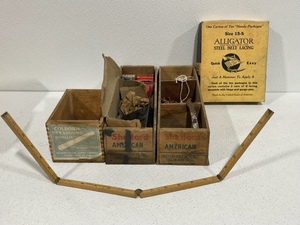 lot 126 image: Cheese Boxes, Steel Belt Lacing, Vintage Hardware