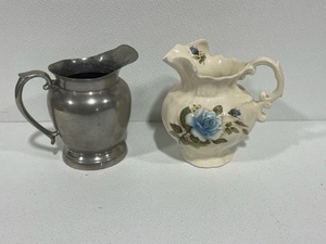 lot 145 image: Pottery and Pewter Pitchers