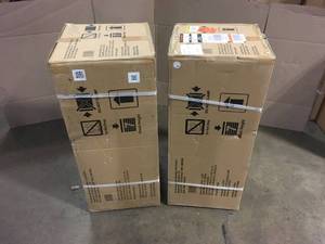 Lot of 2 Husky Ready-to-Assemble 24-Gauge Steel Wall Mounted Garage Cabinet in Black (28 in. W x 29 in. H x 12 in. D) Customer Returns See Terms on Auction