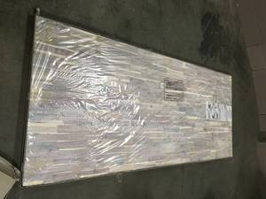 Interbuild Solid Acacia 8 ft. L x 40 in. D x 1.5 in. T, Butcher Block Island Countertop, Organic White See Terms on Auction