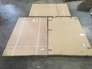 Lot of 3 Husky Adjustable Height Overhead Ceiling Mount Garage Rack in White (42 in. H x 96 in. W x 48 in. D) Customer Returns see Pics