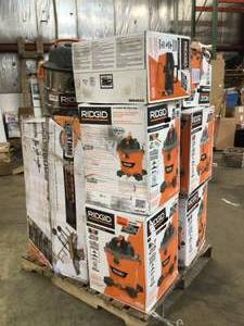 Pallet of Rigid Shop Vacs and Tile Customer Returns See Pictures