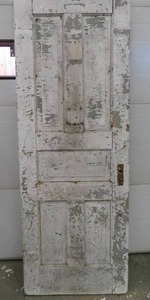 VINTAGE GRAY AND ORANGE WOODEN DOOR