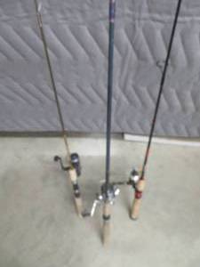 3 RODS AND REELS