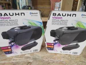 2 NEW IN BOX BAUHN VIRTUAL REALITY SMART PHONE HEADSET.