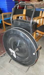 lot 12 image: Very nice metal bandingstrapping cart