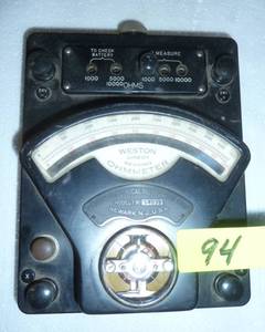 lot 94 image: Nice Vintage Weston Ohmmeter model 1