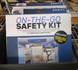 lot 146 image: 2 New On-the-go safety kits and a face mask case