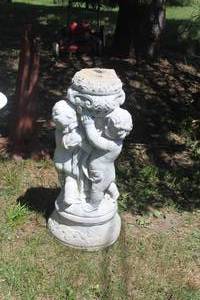 lot 368 image: Three Children at Play Stone Bird Bath