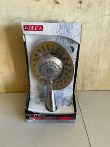Delta In2ition Two-in-One 5-Spray 6.8 in. Dual Wall Mount Fixed and Handheld Shower Head in Brushed Nickel