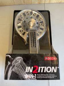 Delta In2ition Two-in-One 5-Spray 6 in. Dual Wall Mount Fixed and Handheld Shower Head in Spotshield Brushed Nickel