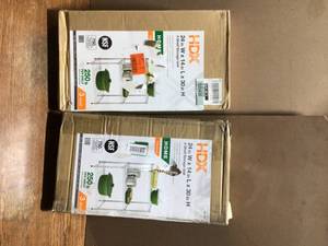 lot 60 image: Lot of 2 HDX 3-Tier Steel Wire Shelving Unit in Chrome (24 in. W x 30 in. H x 14 in. D)  Customer Returns See Terms on Auction