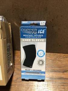 lot 50 image: Lot of Copper Fit Ice Knee Compression Sleeve Infused Menthol and CoQ10 See Terms on Auction