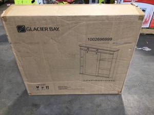 lot 93 image: 31 in. x 29 in. Barn Door Medicine Cabinet by Glacier Bay Customer Returns See Terms on Auction