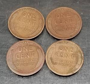4 EARLY US WHEAT CENTS 1909 1912-D 1913-D 1915-D