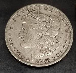 2 MORGAN SILVER DOLLARS 1880 1921-D