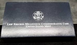 2000-P US SILVER DOLLAR LEIF ERICSON IN ORIGINAL PACKAGING