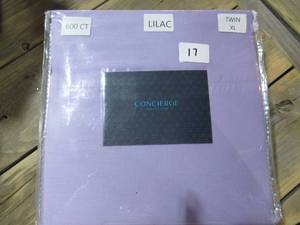 lot 17 image: Concierge Collection Bed Sheets-6 Piece, Lilac-Twin XL