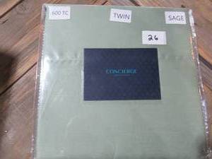 lot 26 image: Concierge Collection Bed Sheets-6 Piece, Sage-Twin