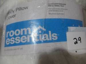 lot 29 image: Plush Body Pillow Cover - Room Essentials-Fresh White