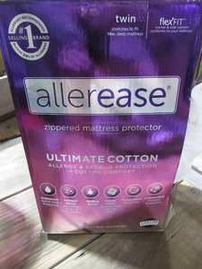 lot 34 image: Allerease Ultimate Cotton Allergy Relief Zippered Mattress Protector, Twin