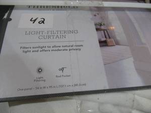 lot 42 image: 1pc Light Filtering Farrah Window Curtain Panel - Threshold
