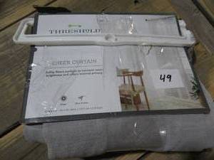 lot 49 image: 1pc 54x84 Sheer Linen Window Curtain Panel - Threshold