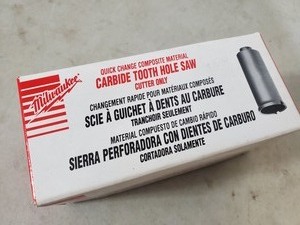 lot 46 image: New Milwaukee Carbide Tooth Hole Saw
