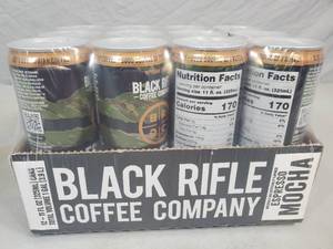 lot 56 image: New Case of 12 Cans Black Rifle Coffee Espresso Mocha