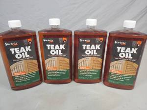 lot 107 image: 4 New Bottles of Teak Oil