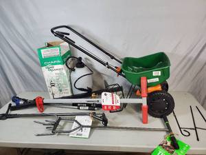 lot 113 image: Lawn Spreader, Lawn Tools, Etc