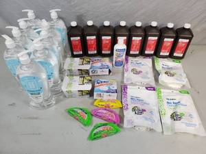 lot 149 image: New Household Products, Peroxide, Dehumidifier Packs, Etc