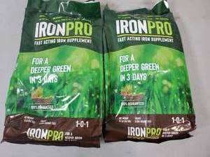 lot 190 image: 2 New Bags IronPro Iron Supplement for Lawns