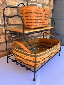Longaberger Metal Shelf Organizer with Two Baskets