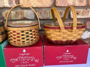 Collection of Three Tree Trimming Longaberger Baskets