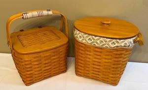 Two Longaberger Baskets with Lids