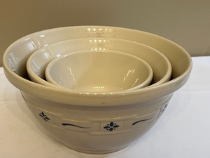Set of Three Nesting Longaberger Mixing Bowls