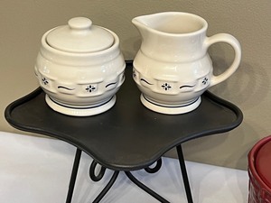 Array of Beautiful Pottery Items including Sugar Bowl, Creamer and More