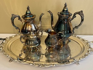 Wallace Baroque Silver Plate Tea Service