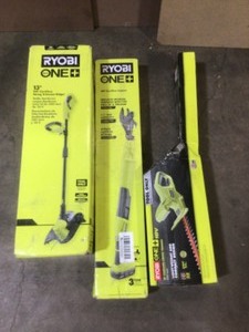 Mix Lot of Ryobi Outdoor Trimmers, Edger, Hedge Trimmers- Customer Return - Review all pictures