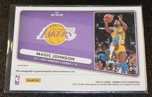 lot 5 image: 2020-21 Donruss Optic Blue Prizm Signature Series Magic Johnson Autograph #SS-MJO